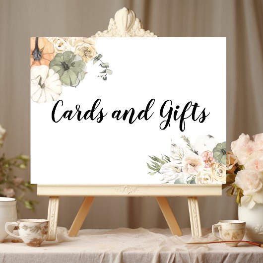 Poster Citrouilles et fleurs d'aquarelle modernes