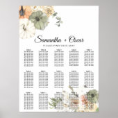 Poster Citrouilles et fleurs d'aquarelle modernes (Devant)