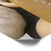 Poster Citrouilles et Roue de la charrette rurale en bois (Coin)