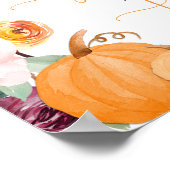 Poster Citrouilles floraux d'automne Bébé sont doux Prene (Coin)