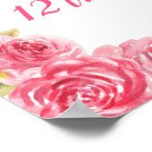 Poster Citrouilles floraux roses chauds Accueil d'anniver (Coin)