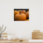Poster Citrouilles oranges de la récolte d'automne de cha (Cuisine)