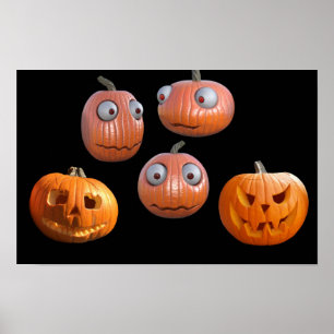 Poster Citrouilles pour Halloween.