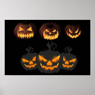 Poster Citrouilles pour Halloween.