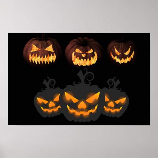 Poster Citrouilles pour Halloween. (Devant)