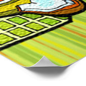 Poster Citrouilles, soupe et Arrière - plan rayé (Coin)