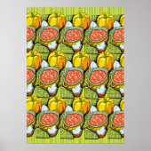 Poster Citrouilles, Soupe et Fond Rayé (Devant)