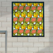 Poster Citrouilles, Soupe et Fond Rayé Petit
