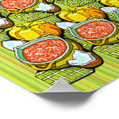 Poster Citrouilles, Soupe et Fond Rayé Petit (Coin)