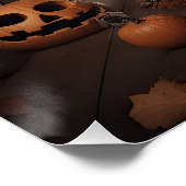 Poster Citrouilles Weimaraner Halloween Épouvantable (Coin)