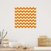 Poster Citrus à la crème orange Chevron ZigZag Cadeaux (Cuisine)