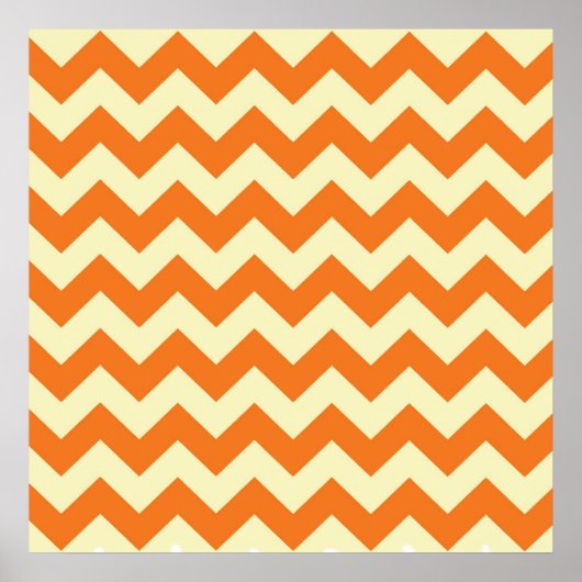 Poster Citrus à la crème orange Chevron ZigZag Cadeaux (Devant)