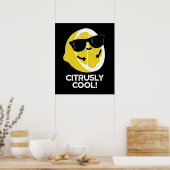 Poster Citrus amusant Cool Citrus Pun Dark BG (Cuisine)