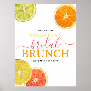 Poster Citrus Bridal Brunch Lemon Orange Fête des mariées