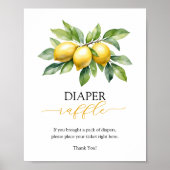 Poster Citrus Citron Baby shower de couches Jeu de raffe (Devant)