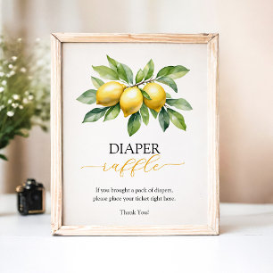 Poster Citrus Citron Baby shower de couches Jeu de raffe