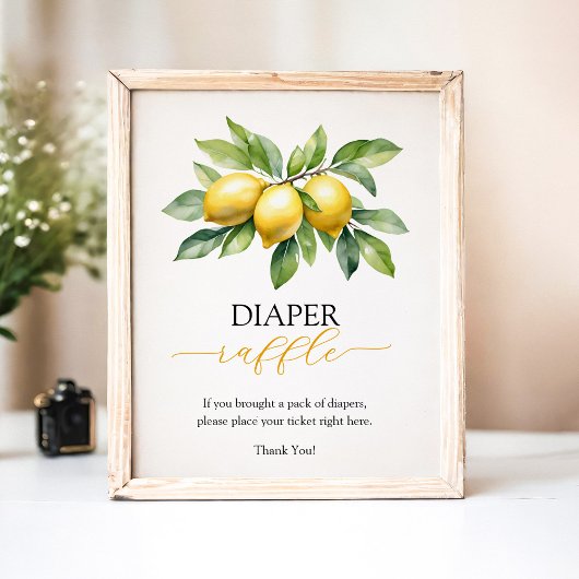 Poster Citrus Citron Baby shower de couches Jeu de raffe