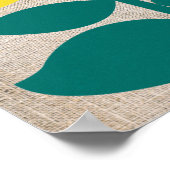 Poster Citrus citron Branche vert jaune Abstrait (Coin)