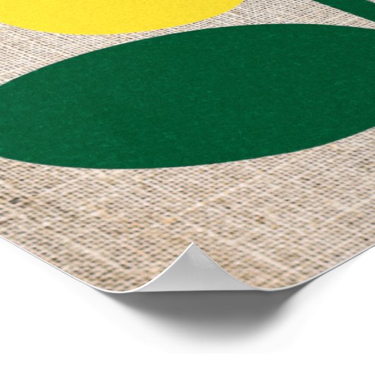 Poster Citrus citron II Branche vert jaune Abstrait (Coin)