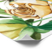 Poster Citrus citron vert floral Mariage Carte de siège (Coin)