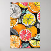 Poster Citrus coloré non encadré (Devant)