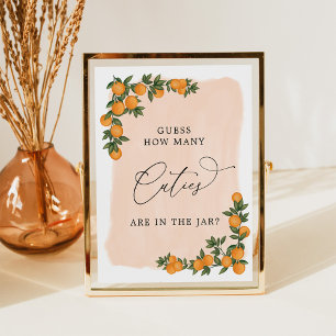 Poster Citrus Combien de villes dans Jar Baby Game Sign