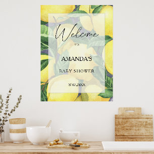 Poster Citrus de citron - signe de bienvenue baby shower