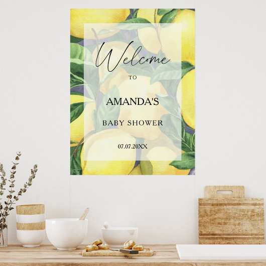 Poster Citrus de citron - signe de bienvenue baby shower (Cuisine)