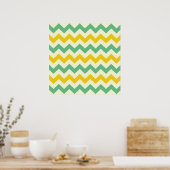 Poster Citrus et Lime Chevron Zigzags Jaune Vert (Cuisine)