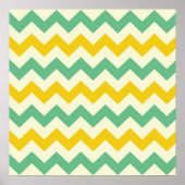 Poster Citrus et Lime Chevron Zigzags Jaune Vert (Devant)
