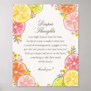 Poster Citrus Floral Petite Cutie Pensées de couche Jeu