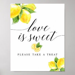 Poster Citrus Lemon Love is Sweet Sign 8x10"