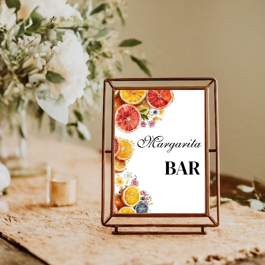 Poster Citrus Main Squeeze margarita bar Fête des mariées