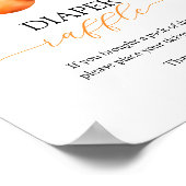 Poster Citrus Orange Baby shower Diaper Raffin Jeu (Coin)