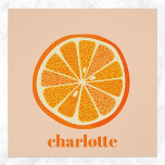 Poster Citrus Orange Fun Personnalisé<br><div class="desc">Fun agrumes d'orange sur un arrière - plan rose vif. Obtenez de la vitamine C visuelle. Art original de Nic Squirrell. Modifiez le nom pour customiser.</div>