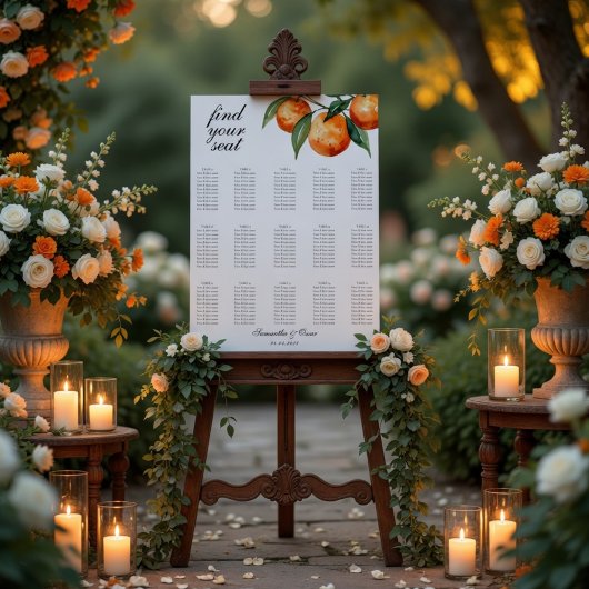 Poster Citrus Wedding Mediterranean Orange
