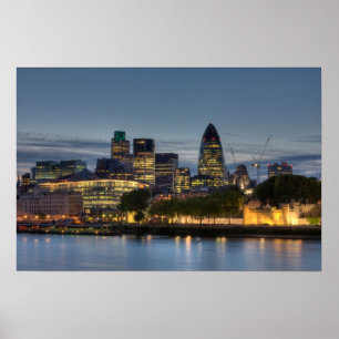 Poster City de Londres la nuit