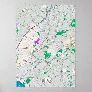 Poster City Map OF Athens, Greece