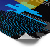 Poster City Night Skyline Superhero Boys fête d'anniversa (Coin)