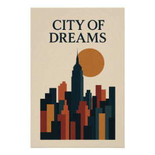 Poster City of Dreams – New York Stylisée