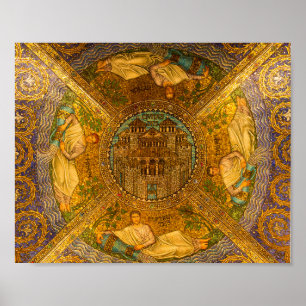 Poster City of God Neo Byzantine mosaic cathedral ceiling