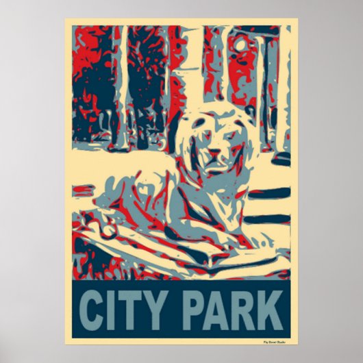 Poster City Park Lion (Devant)