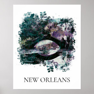 Poster *~* City Park New Orleans Bridge Art Peinture