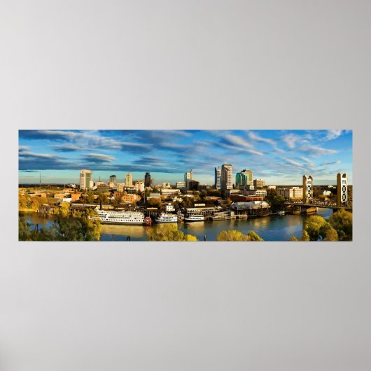 Poster City Skyline Sacramento California (Devant)