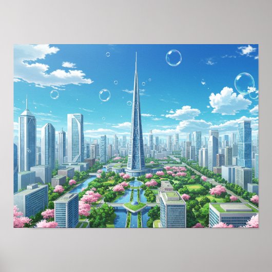 Poster Cityscape Art Abstract Urban Architectural Design (Devant)
