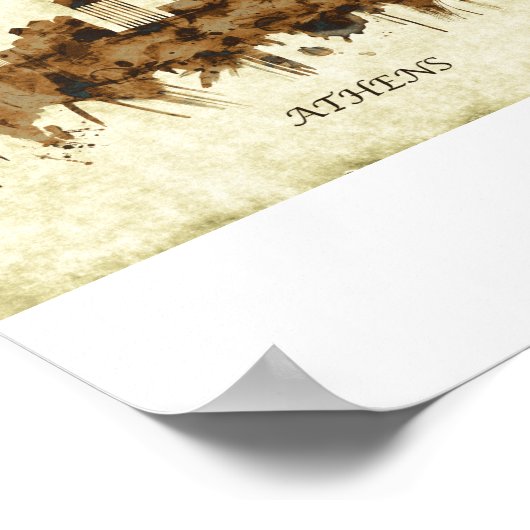 Poster Cityscape d'Athènes Grèce (Coin)