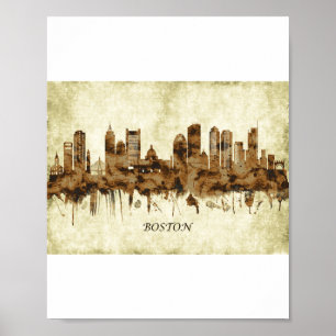 Poster Cityscape de Boston Massachusetts