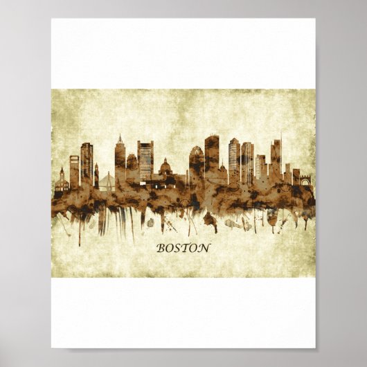 Poster Cityscape de Boston Massachusetts (Devant)