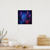 Poster Cityscape Fibre Optique (Cuisine)