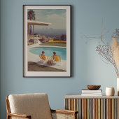 Poster Cityscape Serenity : Un rêve du milieu du siècle